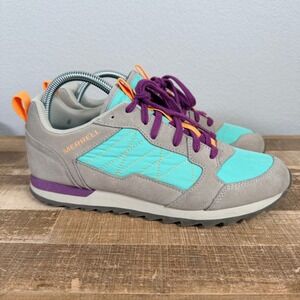 Merrell Alpine Sneaker Women 9.5 Gray Teal Purple Retro Hiking Shoes J002598